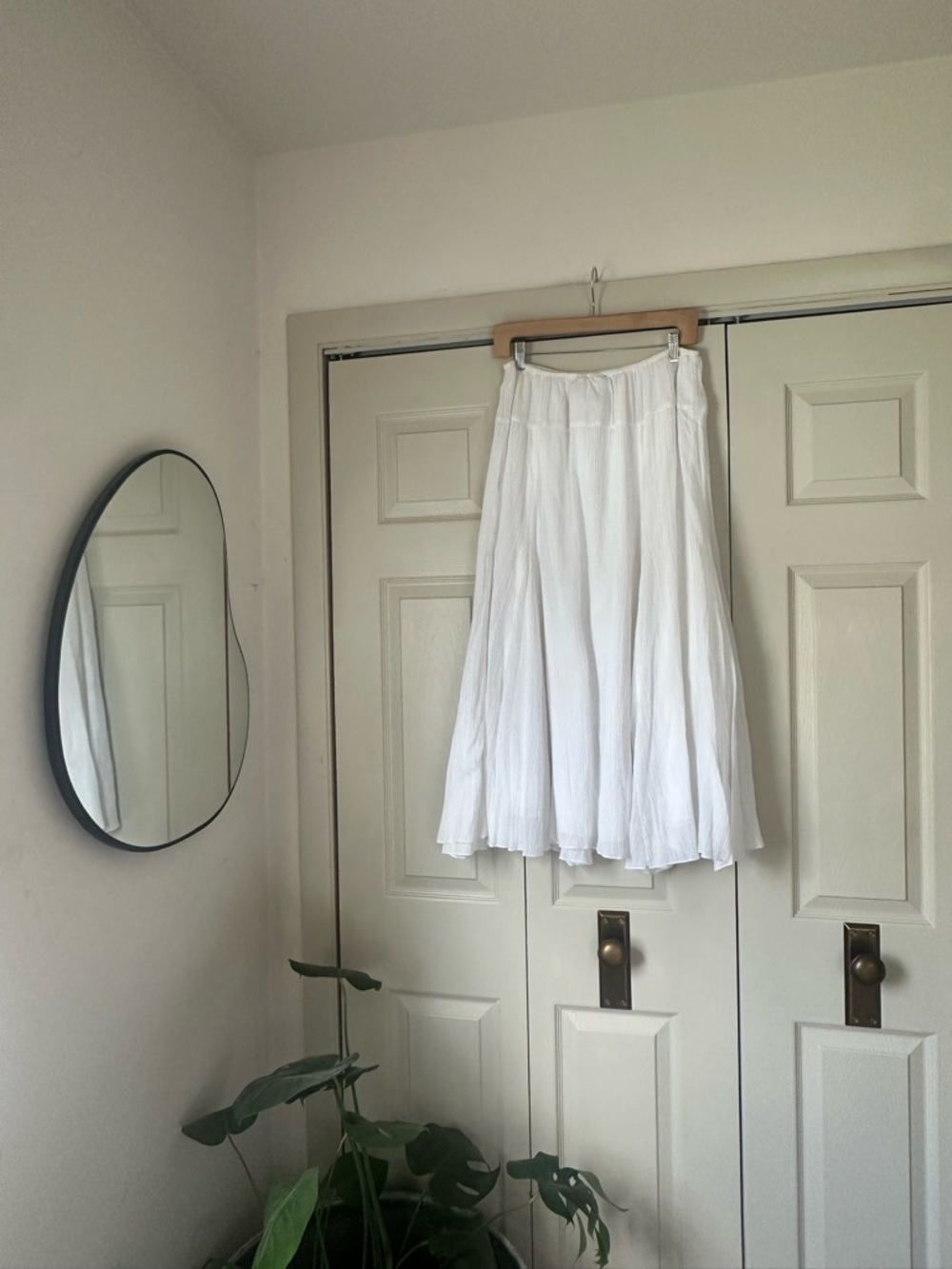 Ruby Rd. White Pleated Midi Skirt